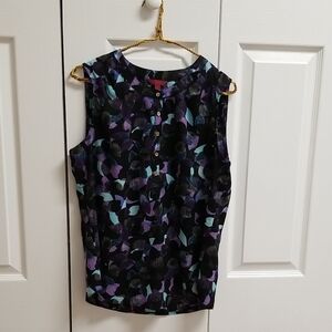 212 Collection Black and Purple Sleeveless Blouse